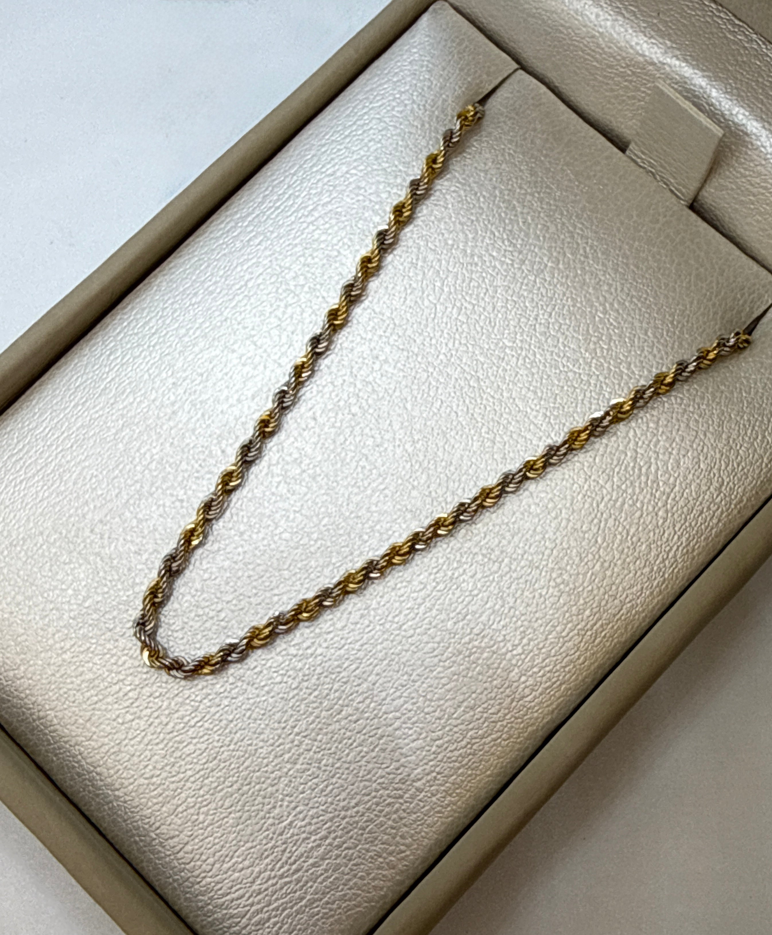 Cadena it lazo bicolor oro amarillo 18k 3,60 gr / 2 mm / 55 cm