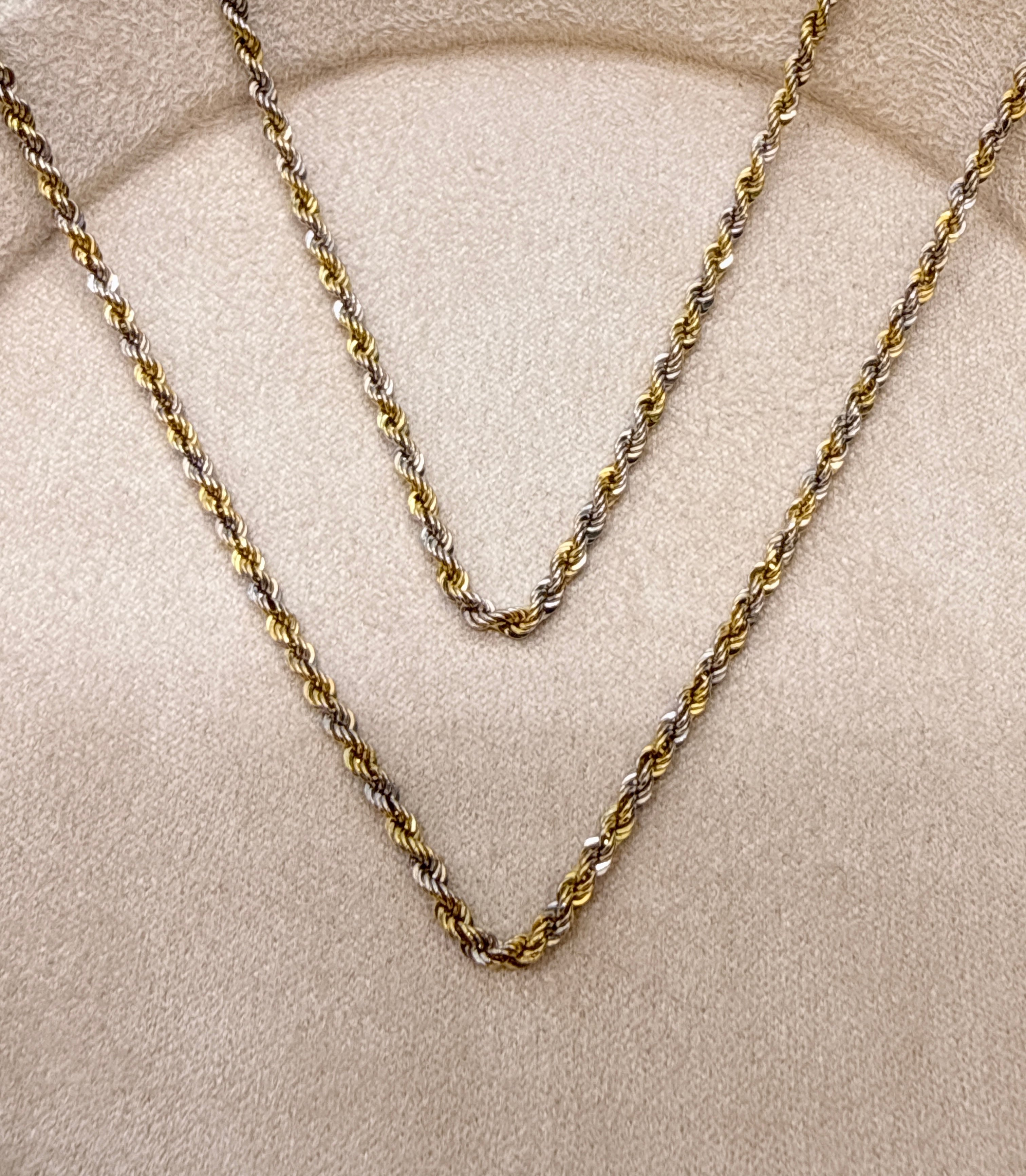 Cadena it lazo bicolor oro amarillo 18k 3,60 gr / 2 mm / 55 cm